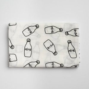 Milk Bottle Swaddle Blanket | Newborn Receiving Blanket | Swaddle Wrap